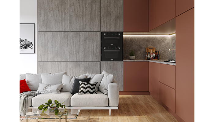 Swiss Krono One World Beton Grey and Terracotta Red decors, now available from IDS