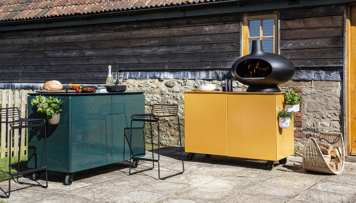 Adapt 120 units in Nori and Ochre, with a Morso Forno outdoor wood fired oven