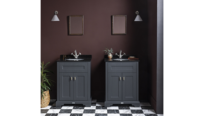 From BC Designs’ Victrion Furniture collection, launched earlier this year, the 600mm cabinets are pictured in Dark Lead 