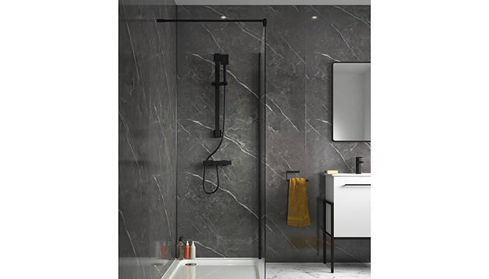 Part of PanelStyle’s Splashpanel Premium collection, Pietra Anthracite is designed to replicate the beauty of marble. These panels measure 2400mm high, 10mm thick and come in widths of 1000mm and 1200mm