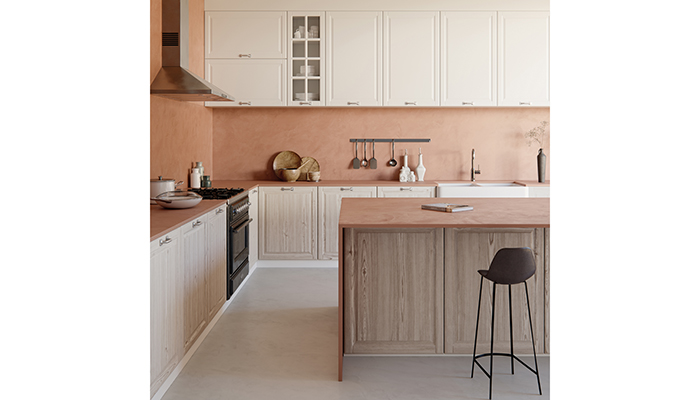 Thanks to its unmatched hardness, strength and durability, Dekton® by Cosentino is perfect for all sorts of kitchen specifications. Shown here is Kraftzien Umber, a timeless shade of terracotta