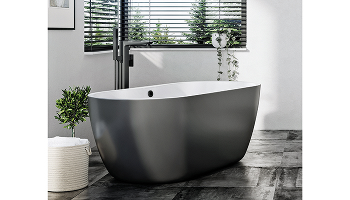 Harrison Bathrooms’ Onyx matt black bath could prove the ideal choice for consumers looking for a statement tub in an on-trend finish 