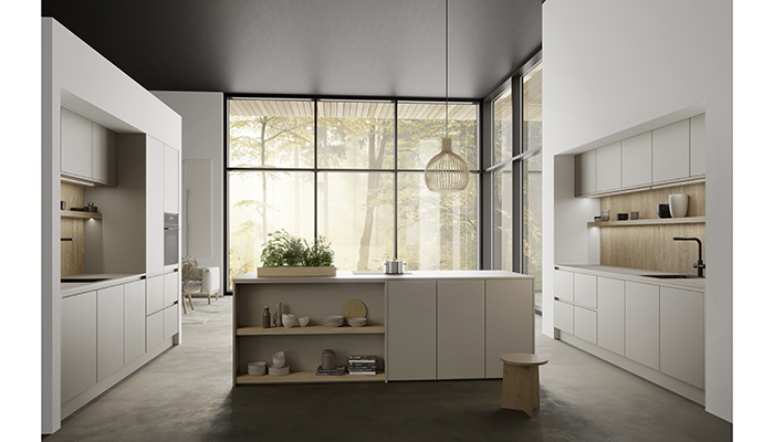 Zerox HPL XT Beach Grey & Memory RI New Forest Oak Kitchen for the holistic home 