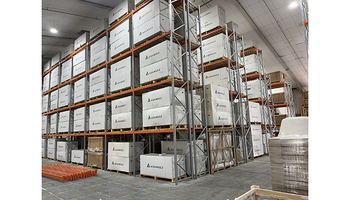 Inside the 55,000sq ft warehouse, where all Aqualla and Adamsez products are stocked