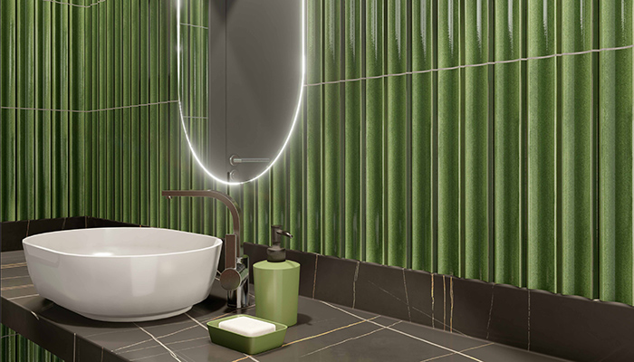 A high performance 3D porcelain format, Natucer Jazz can be used indoors, outdoors and in wet areas, so ideal for a bathroom