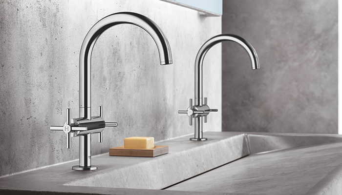 Grohe's Atrio basin mixer has a water-saving EcoJoy feature that limits the flow to 5.7l/min cutting the usage without impacting performance