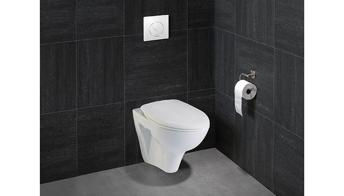 SIAMP’s Samoa is a complete WC pack consisting of a wall frame, 6-litre insulated cistern with a 6/4 litre dual flush. It comes with a chrome Ying Yang flush plate