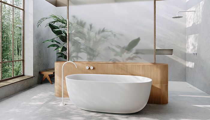 Kaldewei’s OYO DUO double walled bathtub is created from sustainable, 100% recyclable steel enamel. The curves in the tub’s interior allow the client to sink in and relax, while being crafted specifically to hold less water