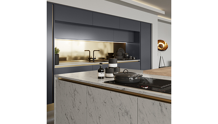 The trend for matching worktop and cabinet design is also on the up, and the H Line Milano Carrara Marble doors with matching worktop by Masterclass Kitchens is a prime example of how designers can make this look work
