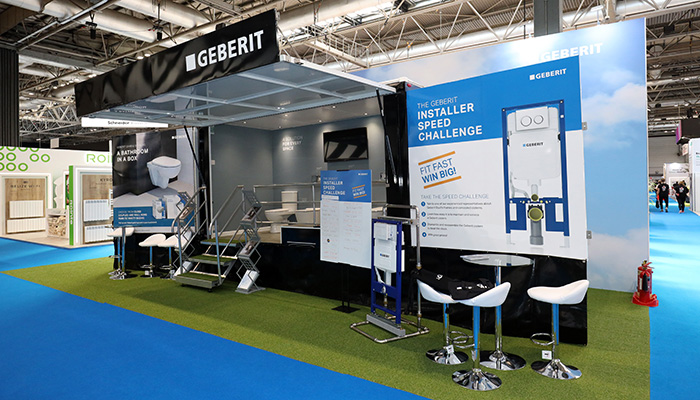 Another exhibitor at the 2022 Installer Show, Geberit invited visitors to take part in its Installer Speed Challenge 
