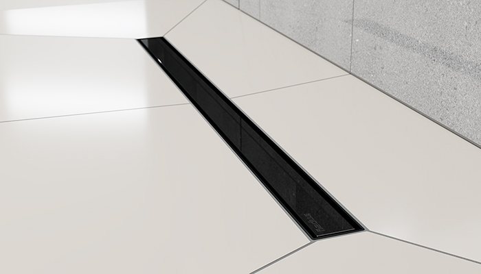An ideal drainage solution for a monochrome design, the Impey Allure polished black linear drain is available in 600mm and 800mm sizes to fit the Aqua-Dec Linear floor formers