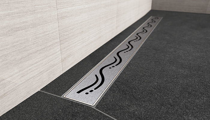 The stylish Impey Echo stainless steel linear drain is also available in 600mm and 800mm sizes