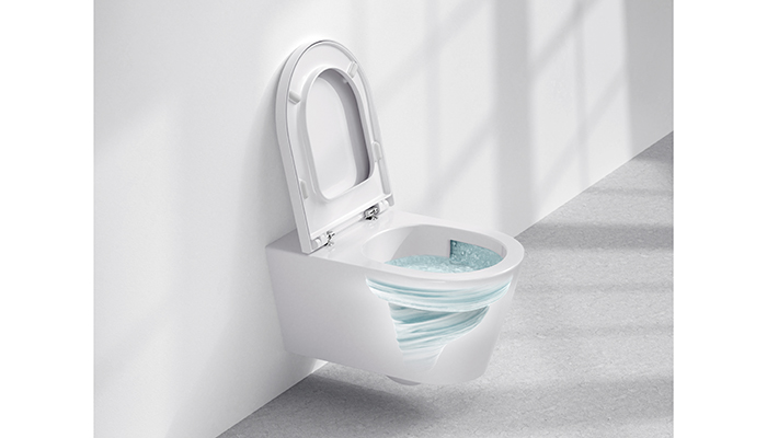 Laufen’s latest Silent Flush wall-mounted toilet from the Meda collection is ultra-quiet, hygienic and water-saving too as this innovative technology flushes the water powerfully but quietly in a spiral through the toilet bowl