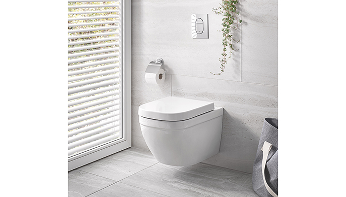 This QuietMark approved Grohe Rapid SLX flush frame offers state-of-the-art plumbing solutions for any style of bathroom with a ‘whisper quiet’ flush alongside a sleek toilet bowl design
