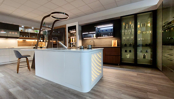 The Now Kitchens showroom in Cornwall with their innovative island design