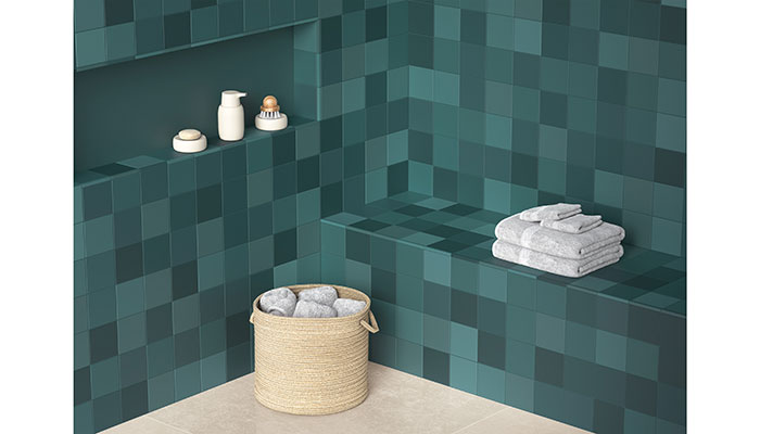 RUBIK from Harmony is a 12.3x12.3cm porcelain tile collection with a strong emphasis on colour. The distinguishing hallmark of these straight-edged, smooth matt tiles is their shade variation, affording all kinds of design potential and the ability to create an almost 'bitmap' effect