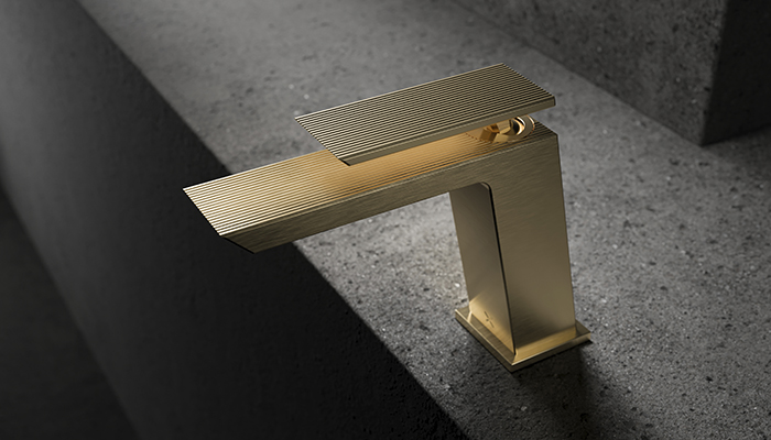 This beautifully designed LIMIT basin monobloc tap from Crosswater is part of their brand new LIMIT Brassware collection that is launching later in the year, shown here in Brushed Brass, and available in Matt Black, and Chrome