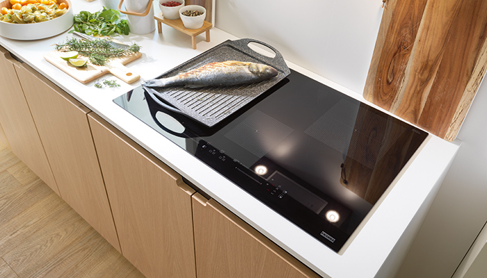 The mid-market Maris appliance range has been designed to provide a high-performing, easy-to-use solution for busy family kitchens. Pictured is the 77cm Maris Induction Hob