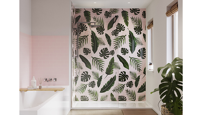 Showerwall's Foliage acrylic bathroom wall panel