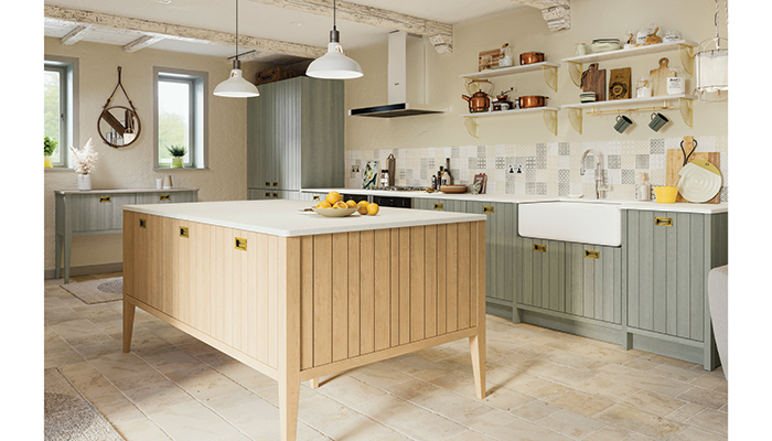 LochAnna Kitchens’ Tavole Collection is made from European oak stained in one of seven neutral pastel shades that are available. The stain is designed to allow the natural variations of the oak grain and shade to show through – a modern twist on the rustic kitchen