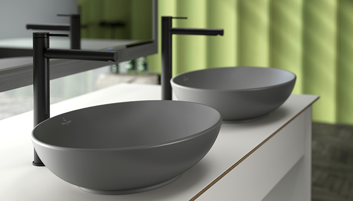Featuring an organic, flowing design and delicate, contemporary lines, the Loop & Friends range includes these Tall single-lever basin mixers in Matt Black