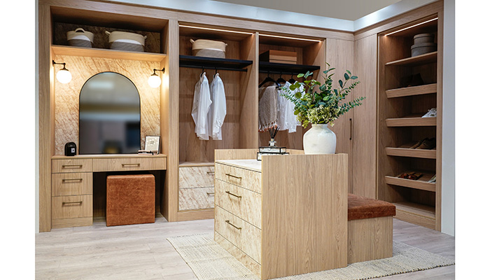 Daval Lugano New England Oak & Finsbury Tan Marble dressing room