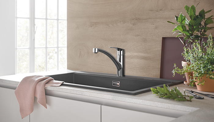 From Grohe’s Professional portfolio, the Eurosmart kitchen tap is designed to be installed quickly and easily using its FastFixation Plus system