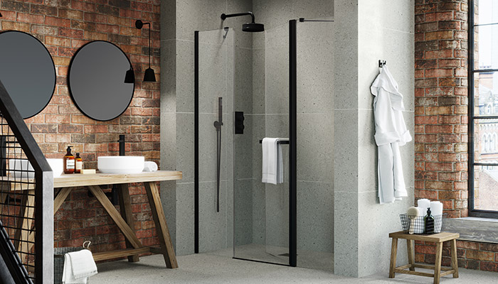 The Kudos Ultimate10 frameless shower enclosure range is 1985mm tall with integrated towel rail, 10mm toughened glass panels and includes a Red Dot Award-winning double-action hinge, enabling the door to open both inwards and outwards. Available in a range of configurations in three profile finishes of Chrome, Matt Black and Brushed Gold