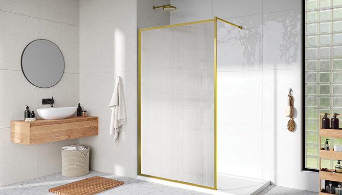 These decorative glass panels from Roman’s Liberty range are available in six colour options; Matt Black, Chrome, Brushed Nickel, Polished Nickel, Brushed Brass and Matt White and features a unique hydro-active wall profile sealing tape system technology, to increase water integrity, whilst also keeping with the minimalist design