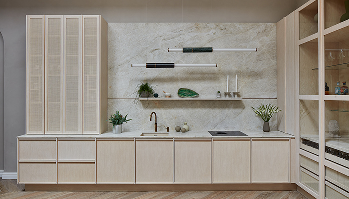 The latest Fjord handleless kitchen range from Sola Kitchens has eliminated handles in favour of a sleek, framed approach. It comes in three distinct finishes – Latte, lime-washed Oak, Espresso, Nearly Black and Mocha – a rich chocolate to bring the warmth of nature indoors