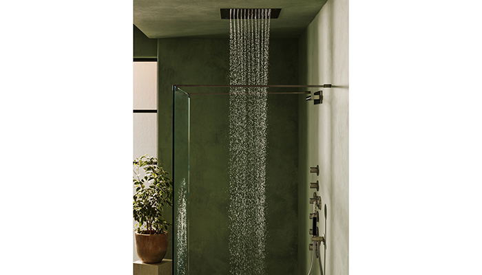 Rayen built-in shower with Icicle and Rainfall sprays