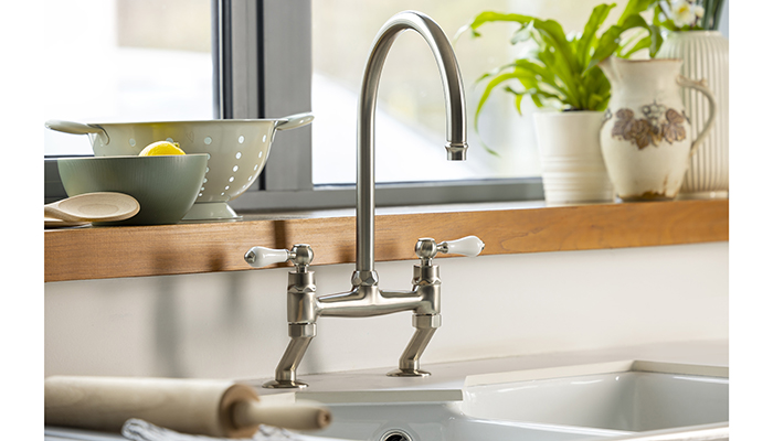 Abode's Ludlow Bridge tap in Brushed Nickel