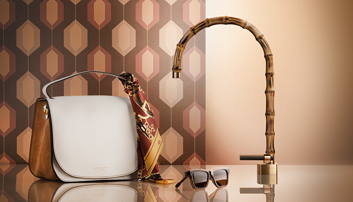 Gessi’s Jacqueline bamboo mixer, inspired by the world of luxury fashion