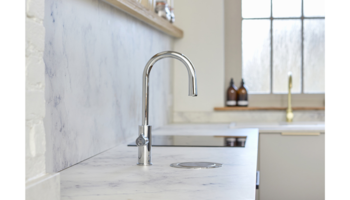 Bright chrome is one of 7 finishes available on Zip’s HydroTap Arc Plus