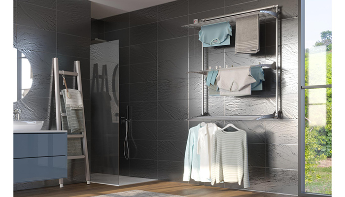 Foxydry Tower wall-mounted grid drying rack, designed to support up to 30Kg of laundry