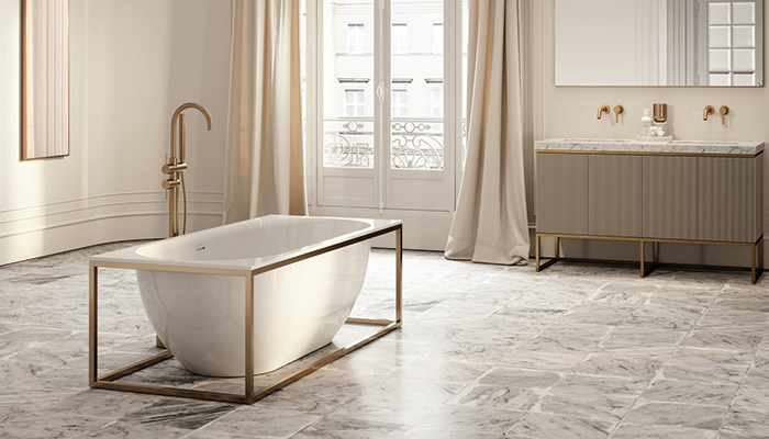 Lusso's Signature Freestanding Stone Bath & Couture Vanity Unit 