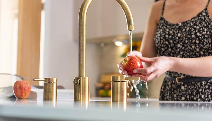 Abode’s latest premium 4 IN 1 gesture-controlled steaming hot water tap includes a clever magnetic safety device that when placed on the front of the tap, will enable or disable the steam hot water function. A proximity sensor hidden inside the tap body will detect when the device is in place and without it, the tap becomes an ordinary 3-way mixer tap