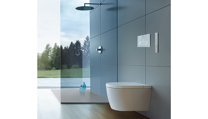 Duravit’s compact SensoWash Starck shower toilet designed by Philippe Starck with adjustable shower jet positions and water temperature, controllable warm air dryer with Holiday mode and night light will suit a consumer looking for an en-suite shower toilet solution