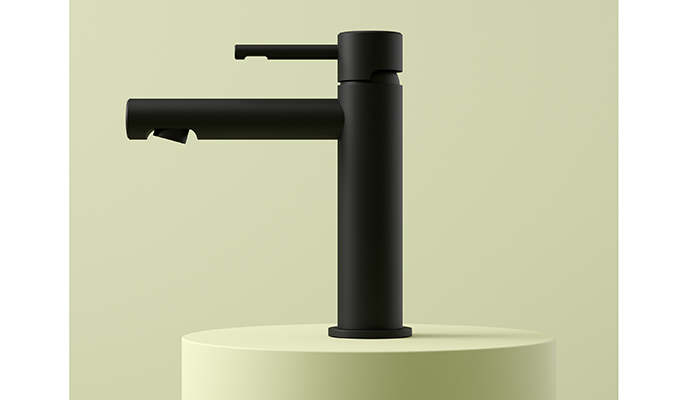 The Scandinavian-inspired HAKK basin mixer in matt black