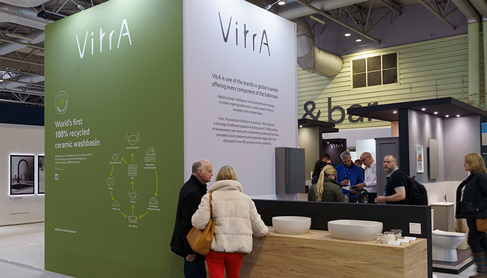 VitrA’s 100% recycled ceramic washbasins made their UK debut at KBB Birmingham