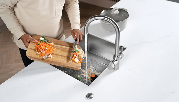 Next Generation food waste disposers have a powerful 1HP motor and feature MultiGrind Technology 