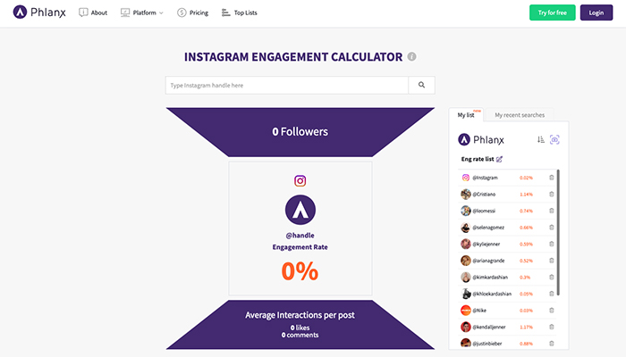 Phlanx makes it simple to concentrate on one social media platform at a time to compare your and your competition’s accounts