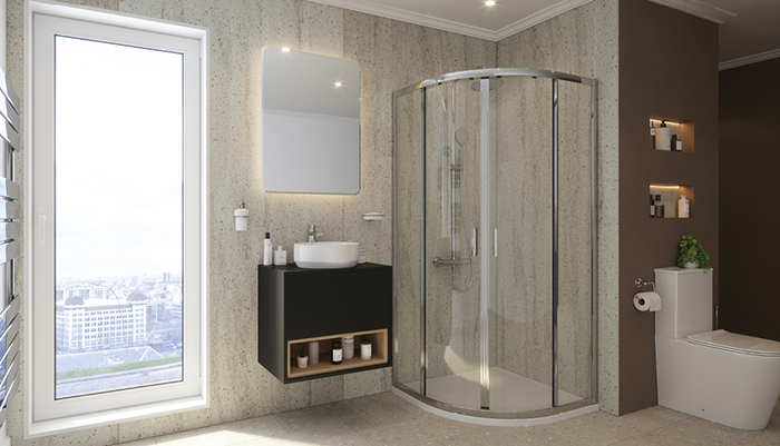 Shower enclosures come in a variety of styles, including quadrant, sliding doors, and hinge doors