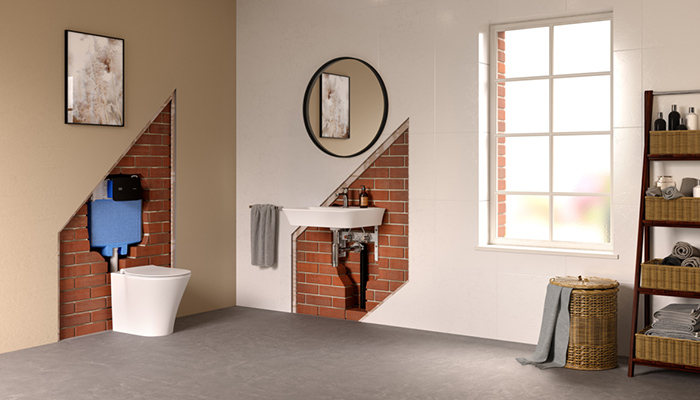 ProSys is Ideal Standard’s complete in-wall system for wall-hung toilets, basins, urinals and accessories and offers solutions that work for both solid and dry walls. The range utilises its EasyFix wall brackets, which are hassle-free for installers. All ProSys models have an innovative inlet valve that only allows the cistern to be refilled after the flush is complete, avoiding any wastage of water during flushing and saving the end user up to 63 litres of water per week