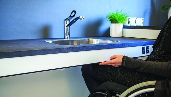 Ropox adjustable worktop system available from Häfele UK