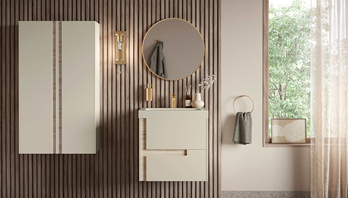 These Bertini Brushed Brass accessories are from the Liane and Contrast collections from Bathrooms to Love by PJH. The range includes a towel rail/ring, toilet-roll holder, robe hook, wall-mounted soap dispenser, wall-mounted tumbler, wall-mounted toilet brush, corner caddies, and grab rails