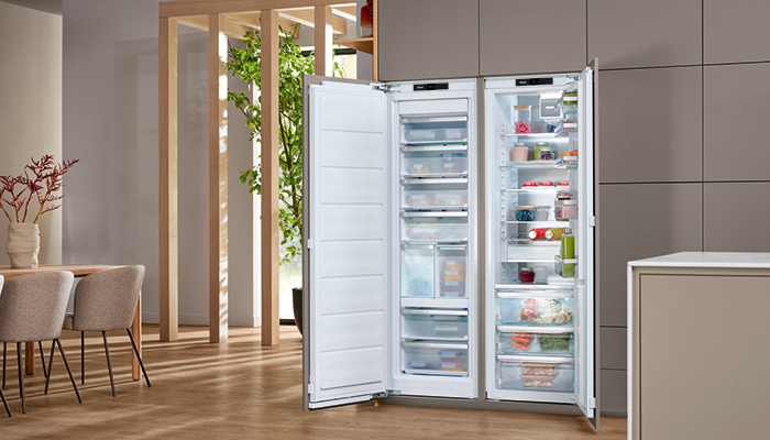 Models from Miele’s K7000 built-in refrigeration collection feature ActiveDoor, which allows consumers to open and close the doors automatically via voice commands using Amazon Alexa or Google Assistant