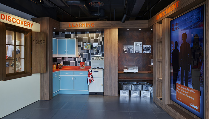 The Blum Experience Centre in Milton Keynes features interactive displays within its 11,500sq ft of space