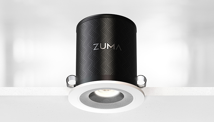 Added to Häfele’s portfolio earlier this year, the Zuma Lumisonic is a smart HiFi loudspeaker combined with a premium light, which is housed inside a spotlight unit installed in the ceiling. It can be easily retrofitted into existing downlight fittings and every element is said to be fully software updatable