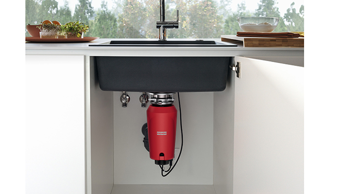 The Slim 125 Food Waste Disposer from Franke is designed to save space beneath the sink without compromising on performance. It features Twist Force tech for powerful, jam-free grinding, high-flow splash guards and sound insulation